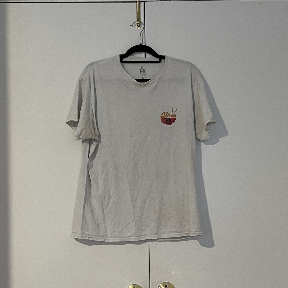FLA‎ Monster of Ramen Mens L White Graphic T-Shirt Short Sleeve 100% Cotton